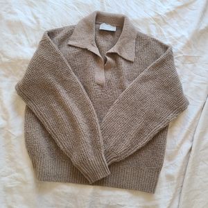 Everlane alpaca waffle stitch polo